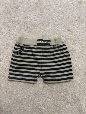 Kardashian Kids Striped Knit Shorts - Black and Tan